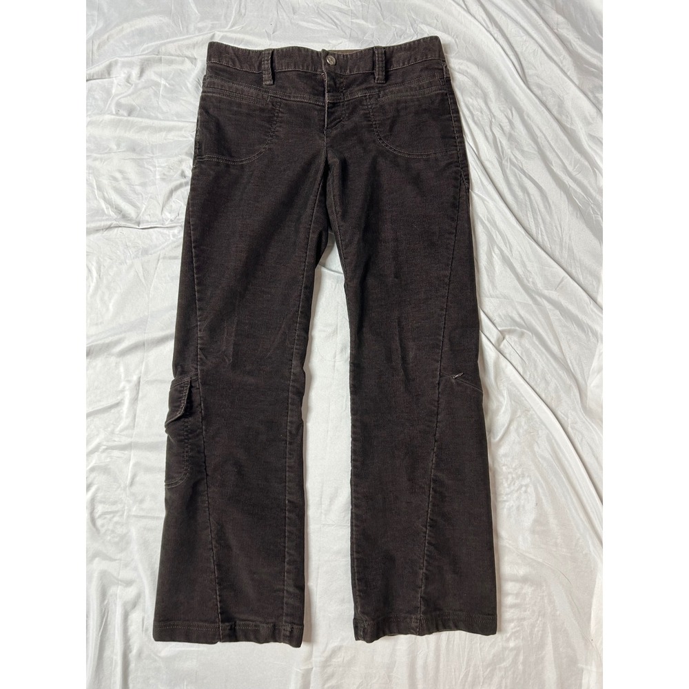 Athleta Brown Corduroy Dipper Pants Womens Size 8 Bootcut Cargo Flare Mid Rise